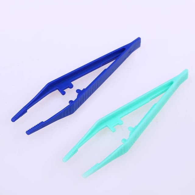 Detalle de Healifty Disposable Plastic Tweezers (4.13 inch) Multipack – 10 Precision Beads Tweezers for DIY crafts