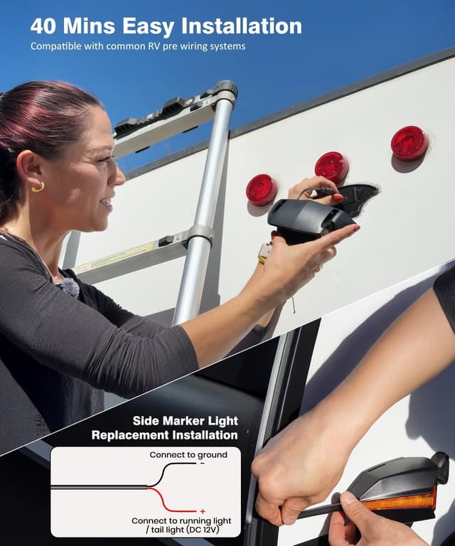 Detalle 2 de AUTO-VOX Wireless RV Backup Camera System with 7.2" HD Monitor, Triple Split View and DVR Recording