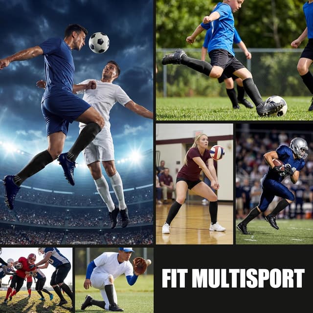 Detalle de GRAPMKTG 3-Pack Knee-High Athletic Socks for Youth (Soccer, Baseball, Softball & More)