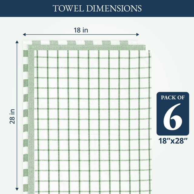 Detalle de LANE LINEN Cotton Kitchen Towels 18"x28"
