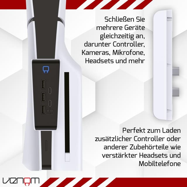 Detalle 2 de PS5 Slim USB-Hub mit 5 Ports