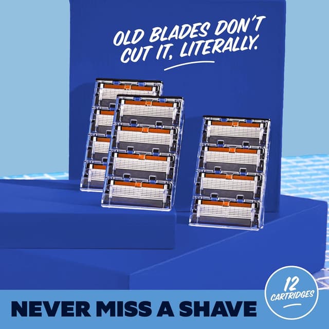 Detalle de Dollar Shave Club 6-Blade Razor Refills (12 Pack) with Stainless Steel Blades