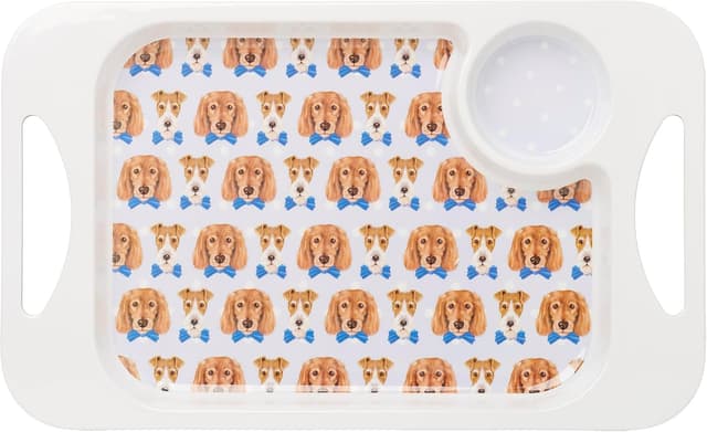 Detalle de Dog lightweight melamine snack tray 33.8cm
