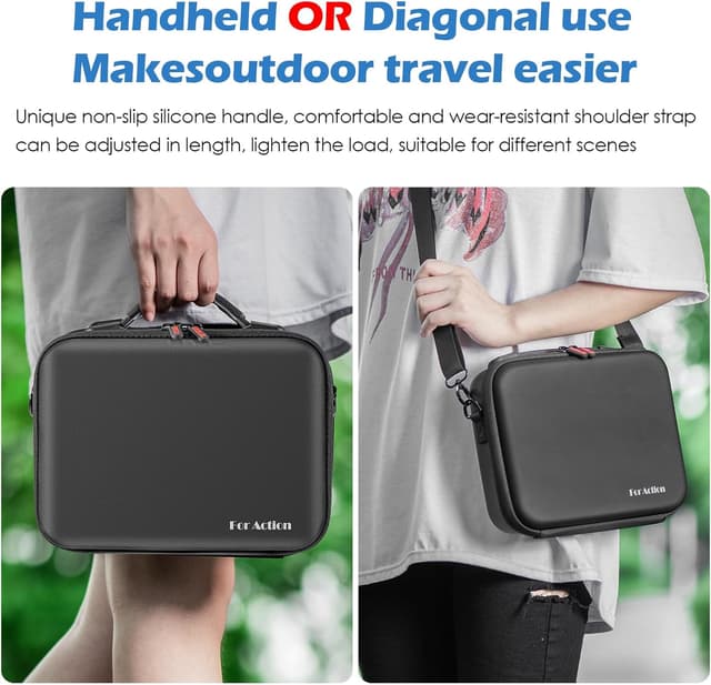 Detalle 2 de xocome Tragetasche für DJI Osmo Action 5 (kompatibel mit Action 4/3) – PU-Leder Umhängetasche inkl. Schultergurt