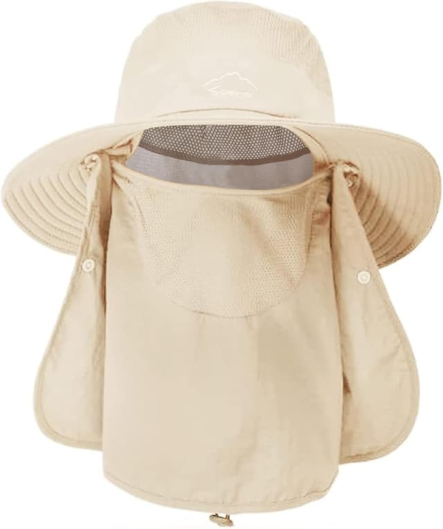 Imagen de ehsbuy Chapeau Pêche large bord avec couvre-visage en OfertitasTOP