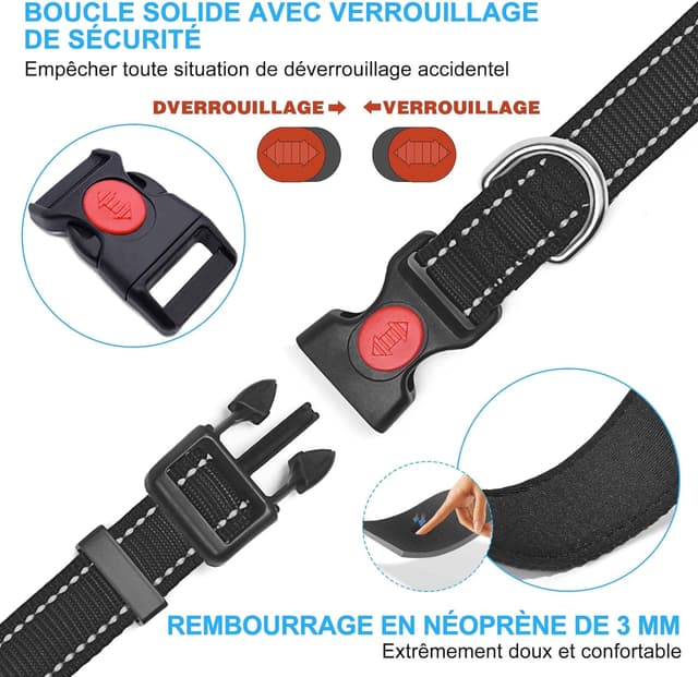 Detalle de haapaw Collier réfléchissant rembourré en néoprène