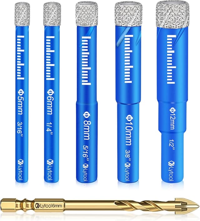 Detalle de Lytool Fliesenbohrer Diamantbohrer Set 5tlg 5–12 mm