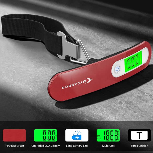 Thumbnail 2 de MYCARBON Pèse Bagages Portable 50 kg Rouge