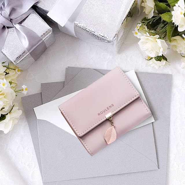 Thumbnail 6 de Roulens Ladies Purse RFID Blocking PU Leather Wallet with Zipper Coin Purse & Leaf Pendant