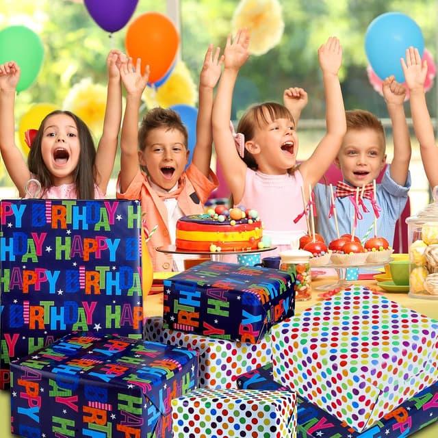 Thumbnail 5 de woric 11m x 43cm Birthday Wrapping Paper roll