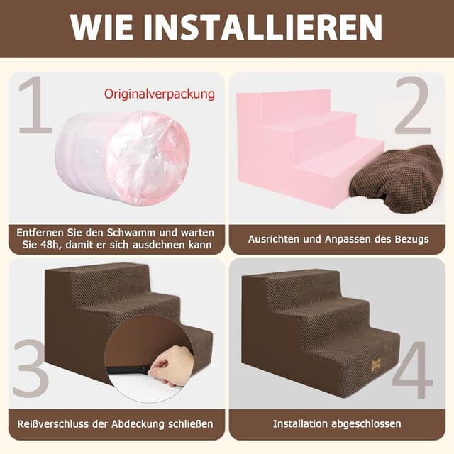 Detalle 2 de Nepfaivy Hundetreppe 3-stufig, 53 cm