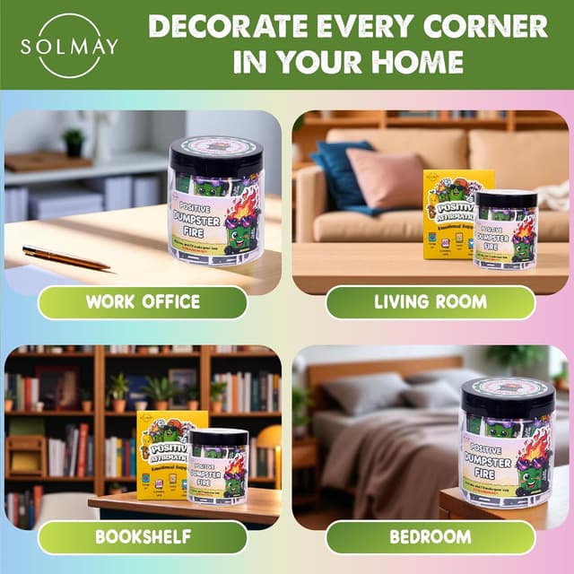 Thumbnail 5 de SOLMAY Pickle Positive 60 Affirmation Cards Jar 🧃