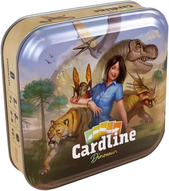 Detalle de Asmodee Cardline Dinosaures : jeu de table pour 7 ans et plus, 2 à 8 joueurs, édition en italien