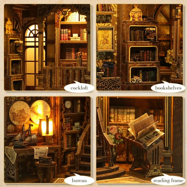Thumbnail 5 de Cuiwos Book Nook Bausatz Miniatur-Holzpuzzle