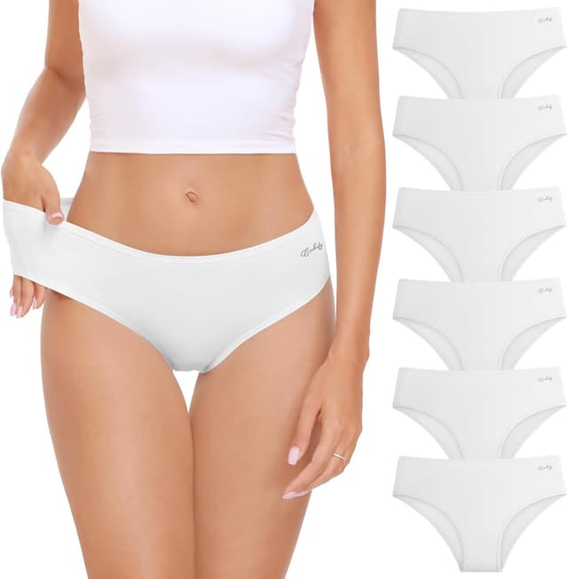 Detalle de coskefy Underwear Women 6-Pack Cotton Knickers – breathable soft hipster briefs