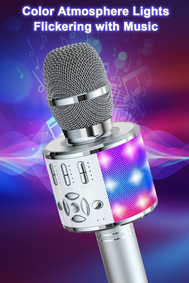 Thumbnail 3 de BONAOK Microfono Karaoke Cambia Voce LED 🎤