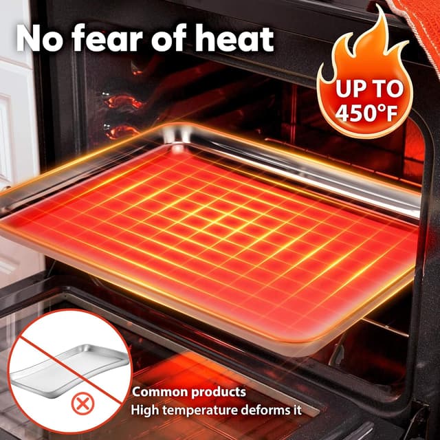 Detalle 2 de Fire More Fire More Backblech aus Edelstahl (2er-Set) – 40,5 x 30,5 x 2,5 cm