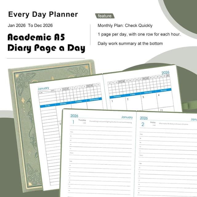 Thumbnail 2 de Holderzyi Academic Diary 2026 A5 Day Per Page