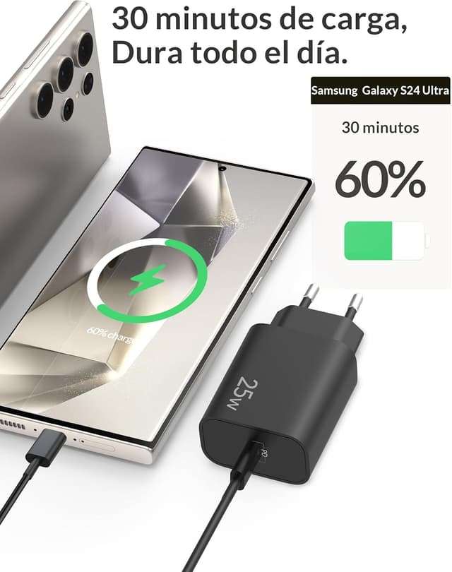 Thumbnail 2 de Samsung Galaxy S25 Ultra USB-C Cargador 25W ⚡