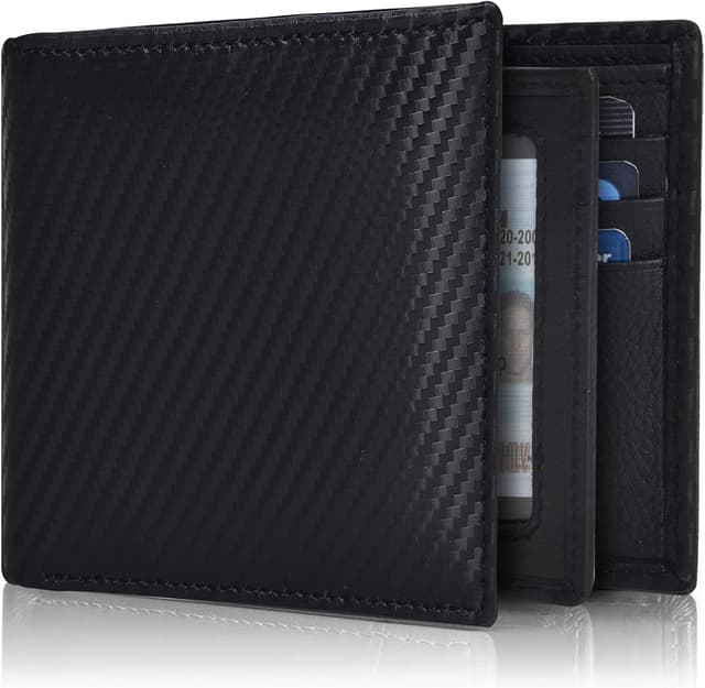 Detalle de Oak Leathers Black Wallet 9‑slot RFID