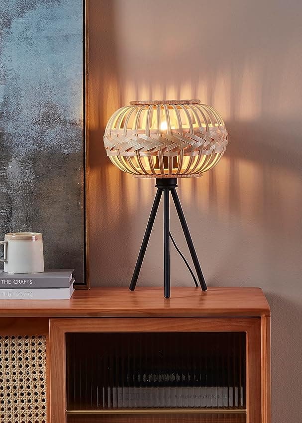 Thumbnail 2 de EGLO Amsfield 1 - Lámpara de mesa con trípode y madera