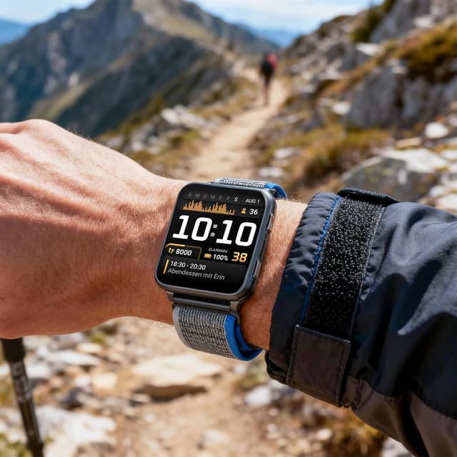 Detalle de NewJourney 24mm Nylon Armband (Trail Loop) mit Quick-Release für Garmin Venu X1 & COROS Nomad
