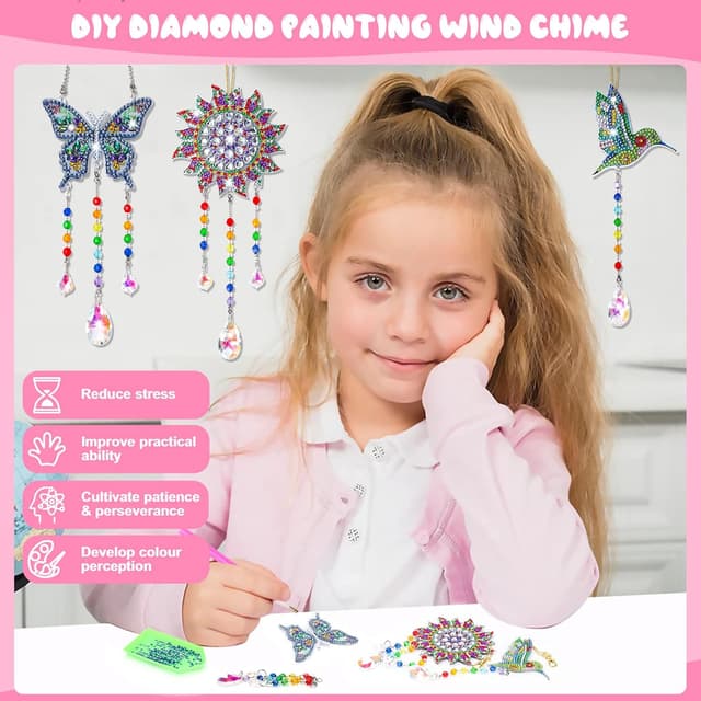 Detalle de 5D diamond painting wind chime kits