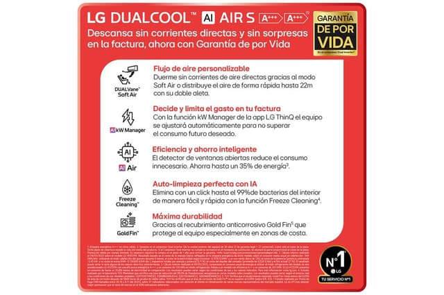 Thumbnail 2 de LG Dualcool AI Air S 12000 BTU aire