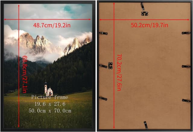 Detalle de Giftgarden 50x70cm Black Aluminium Picture Frame (for 50cm x 70cm posters, puzzles & photos)