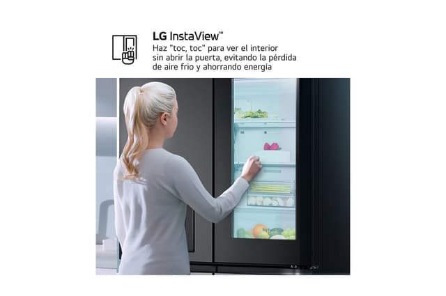 Detalle 2 de LG GMG960EVEE Frigorífico American Combi 638 L, acero negro
