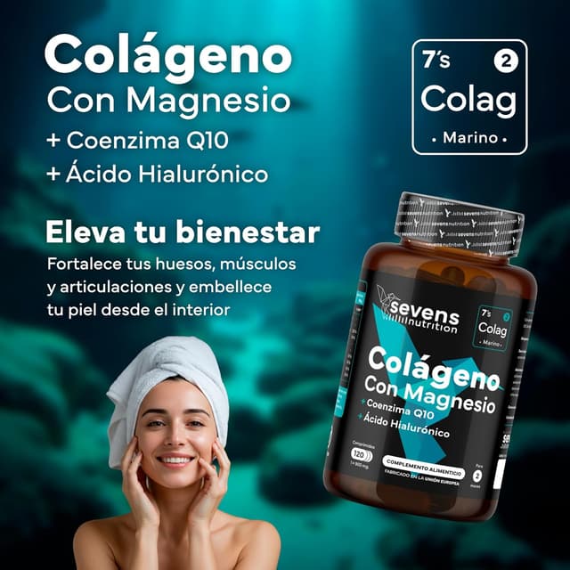 Detalle 2 de SEVENS NUTRITION Colágeno marino 120 cápsulas 💊