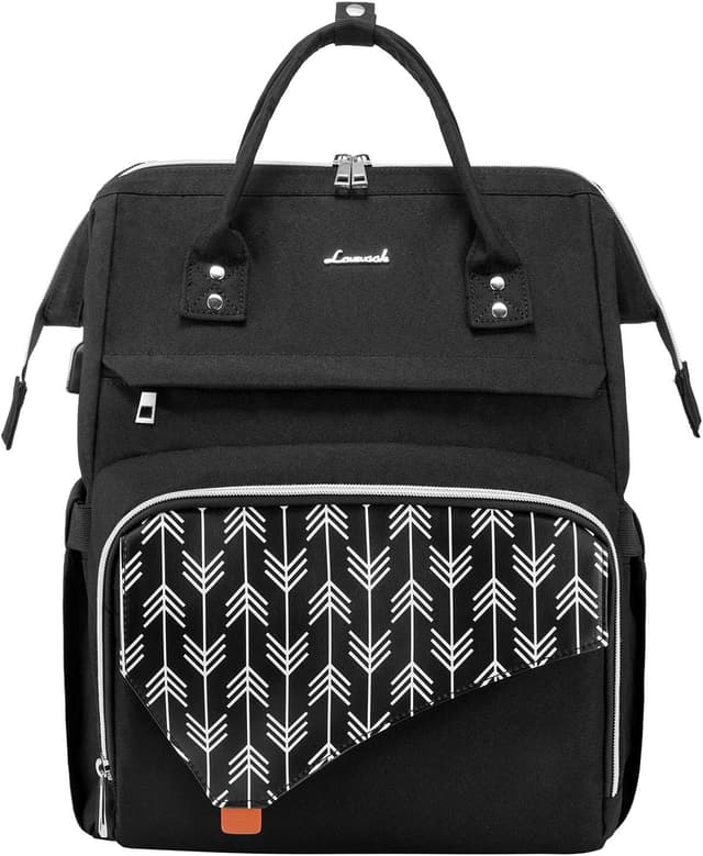 Detalle de LOVEVOOK Women’s Laptop Backpack (Small) with USB Charging Port, water-resistant daypack for 14-inch laptops in Black