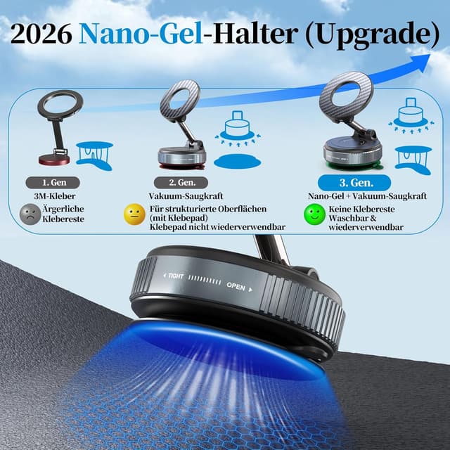 Detalle 2 de PlusAcc Magnet Handyhalterung 360° drehbar