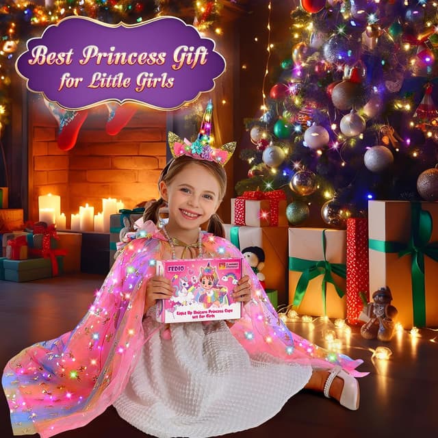 Thumbnail 6 de Fedio Princess Unicorn Light-Up Dress Up Cape Set for Girls (Ages 3–8)