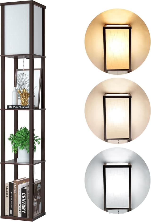 Detalle de Omdekor LED Stehlampe Holz, 160 cm