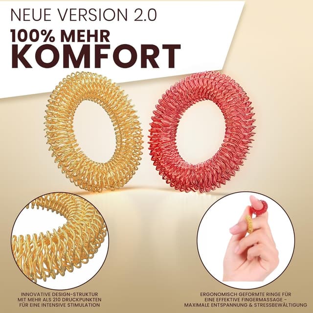 Detalle 2 de Massagefreund Akupressur Ringe Set 10-teilig