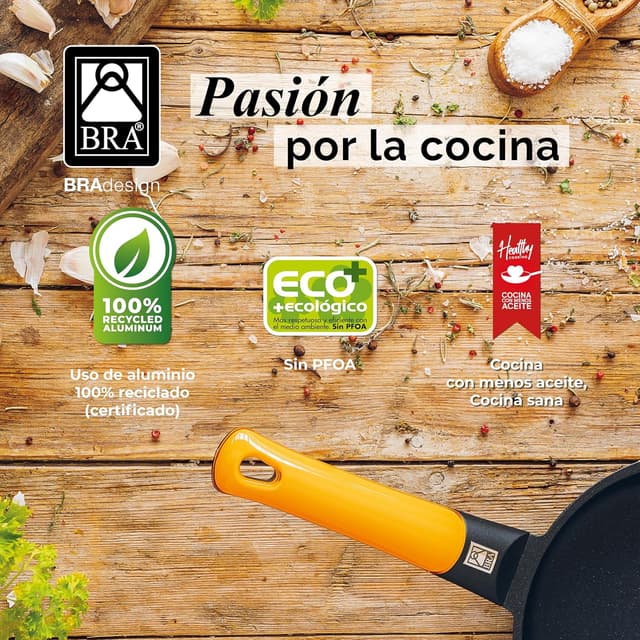 Thumbnail 5 de BRA Efficient Orange Sartenes 3 unidades 18/22/26 cm