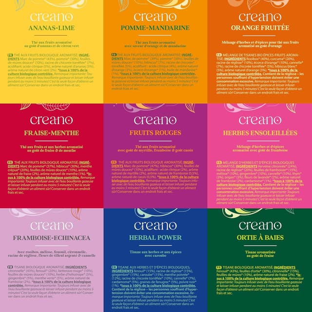 Detalle 2 de Creano Infusion aux fruits bio 27 sachets