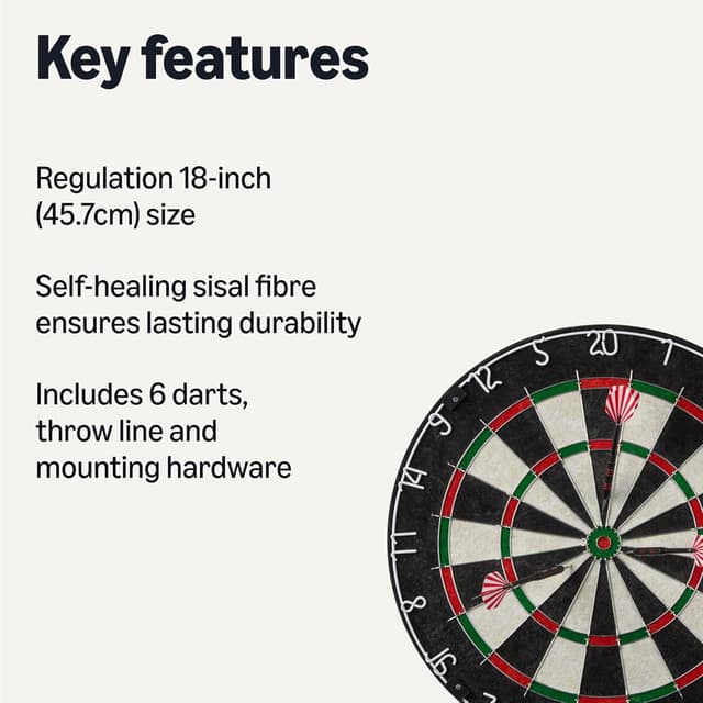 Detalle 2 de Amazon Basics Dartboard Set with Darts