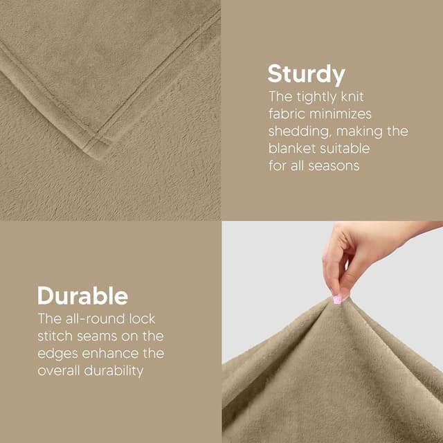 Thumbnail 6 de Utopia Bedding Kuschelige Fleecedecke 200x150 cm (Kamel) – weiche, leichte & warme Flanell-Fleece-Decke