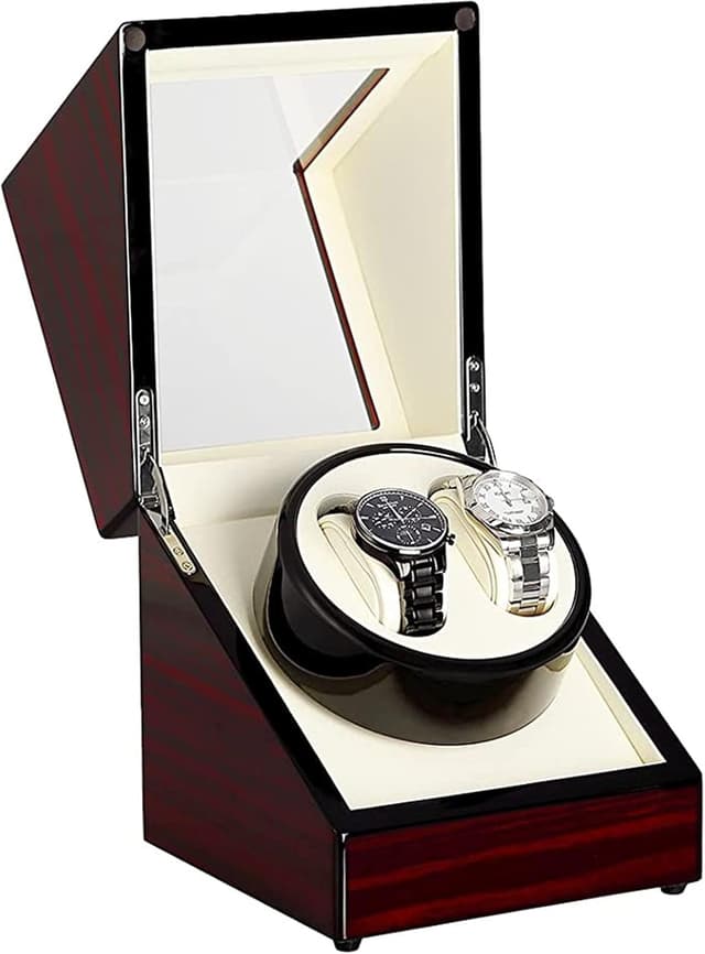 Detalle 2 de Uten watch winder in legno per 2 orologi automatici