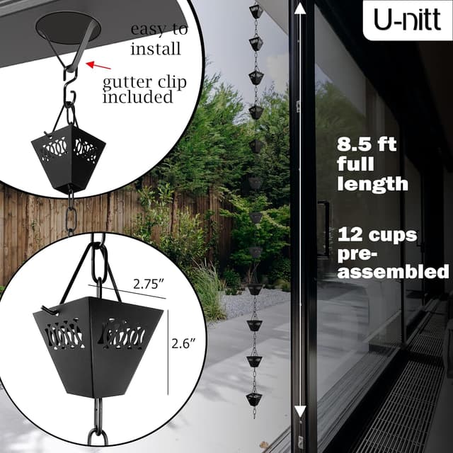 Thumbnail 3 de U-nitt 8.5 FT Rain Chain for Gutters ⚙