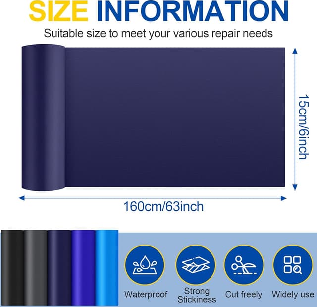 Detalle 2 de Sgooyir Parches Autoadhesivos Nylon Azul 🔧 - 15x160cm