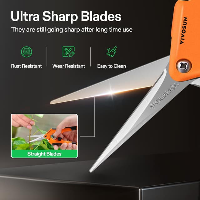 Detalle 2 de VIVOSUN Tijeras de Jardinería 6,5" 🌿 - Podadora Manual