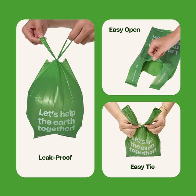 Detalle de Hundekotbeutel mit Henkel – 300 Stück Großformat (27 x 37 cm) aus recycelten Materialien