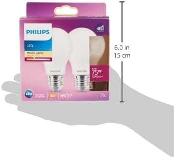 Thumbnail 8 de Philips Bombilla LED E27 75W Blanca Cálida - Pack 2 🌟