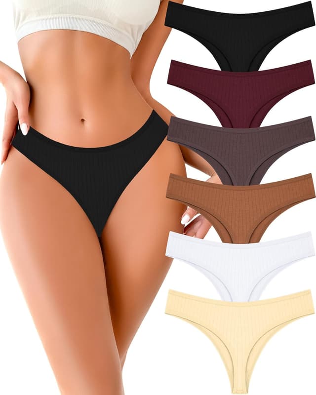Thumbnail 5 de FINETOO Cotton Thongs 6-Pack