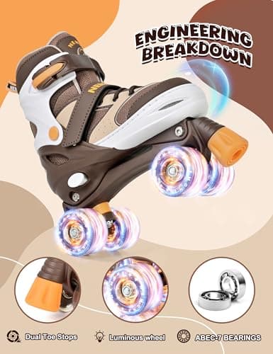 Detalle 1 de NEMONE Mermaid 4 Adjustable Light-Up Roller Skates 4️⃣ ⛸