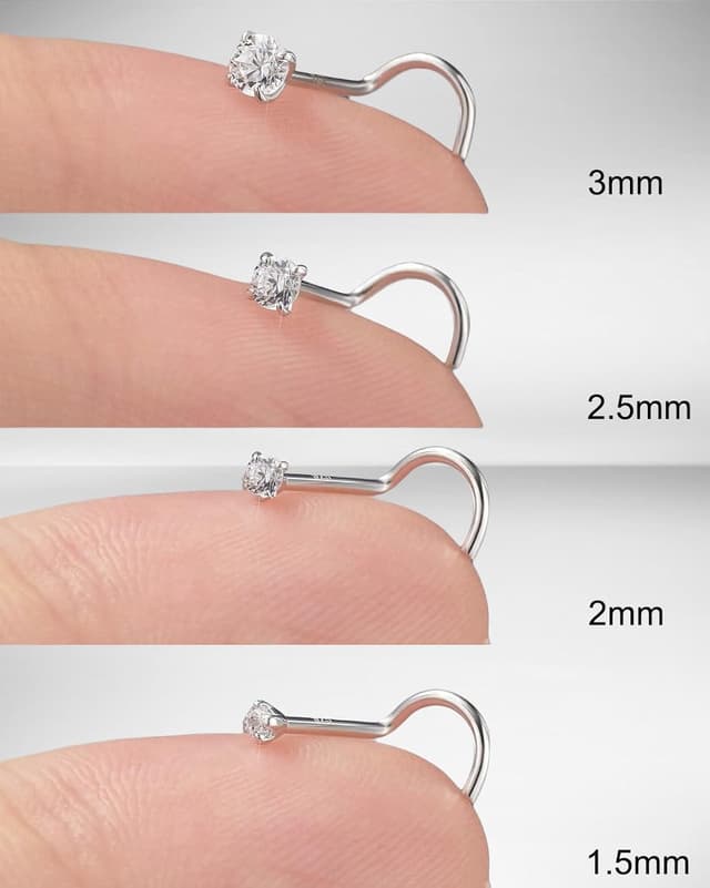 Thumbnail 5 de Nose Rings Studs 8pcs nose studs