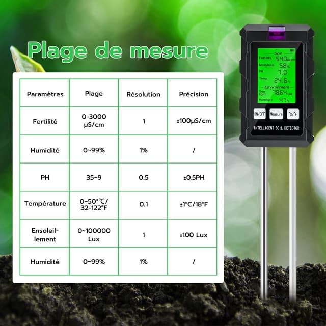 Thumbnail 4 de Wigearss Testeur 6 en 1 pH sol